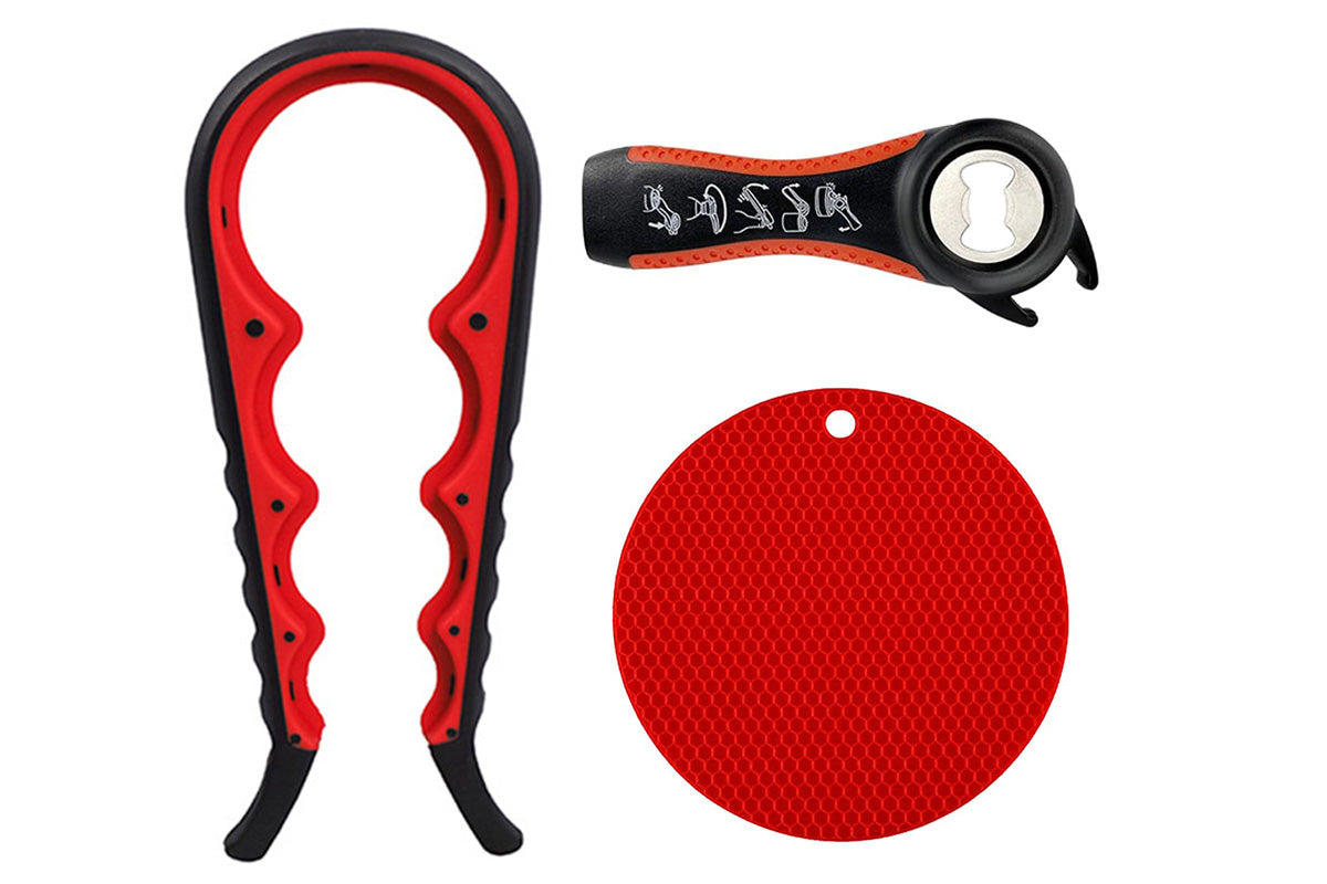 3PCS Jar Opener Bottle Opener With Non-Slip Pad For Weak Hands