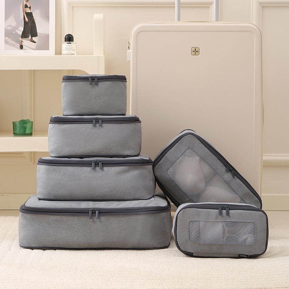 6Pcs Travel Luggage Compression Packing Cube Storage Bags