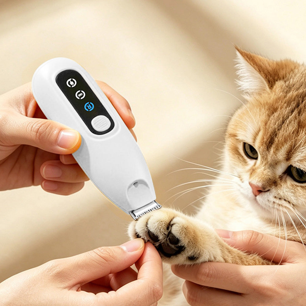 Pet Electric Paw Hair Trimmer with 18mm Ceramic Blade and LED Light