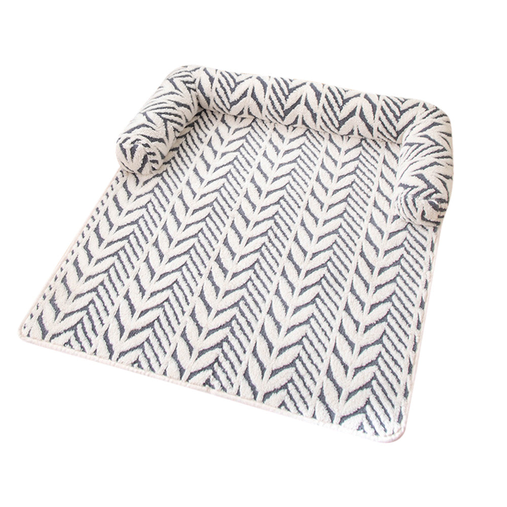Thick Plush Non Slip Pet Mat for Sofa Chair Window Seat-Grey