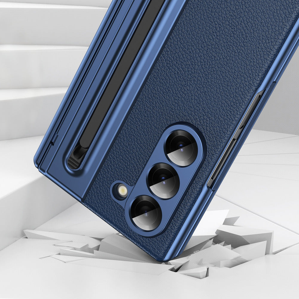 Phone Case for Samsung Z Fold 7 with Pen Holder Full Coverage Hinge Protection