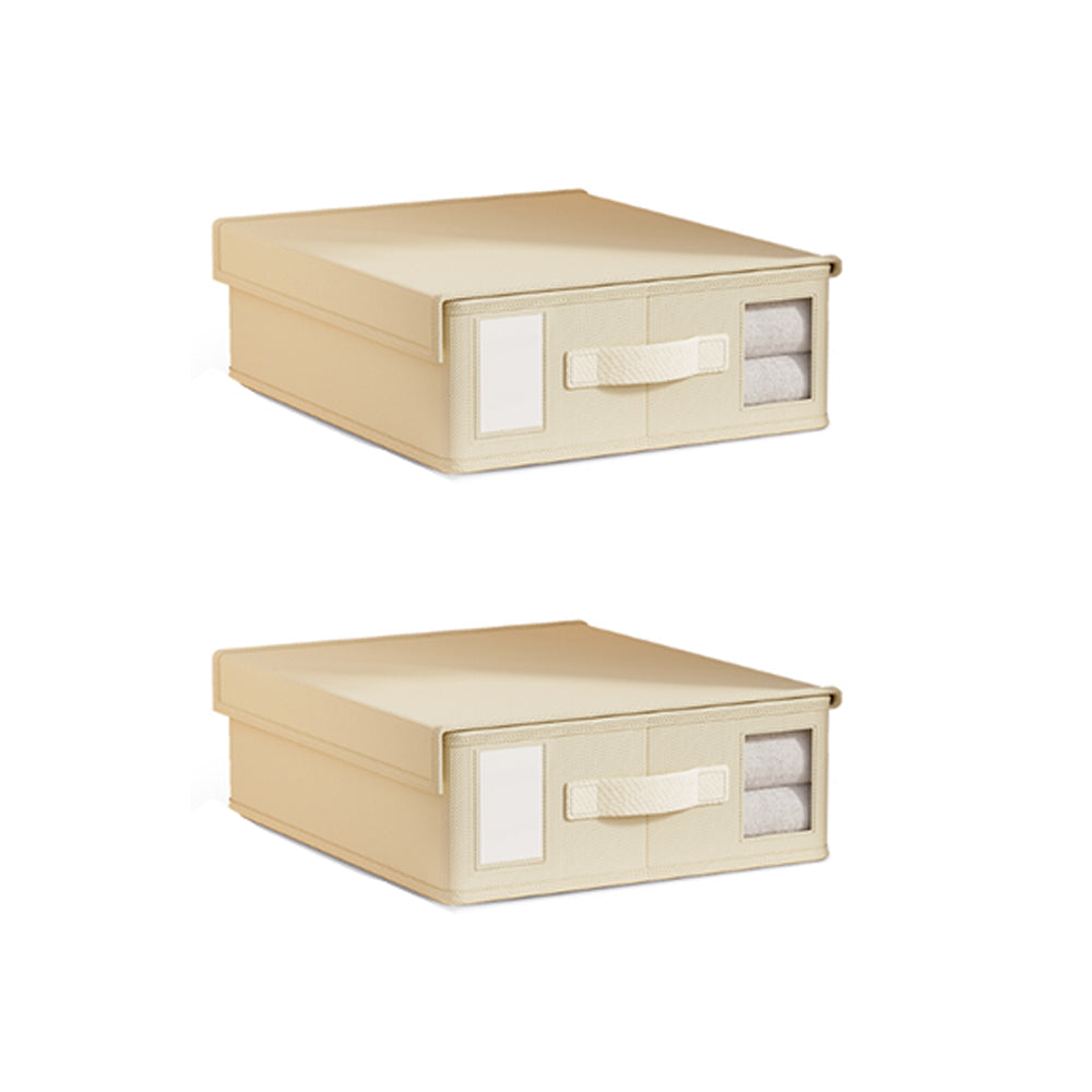 2Pcs Foldable Bed Sheet Storage Bins with Handle