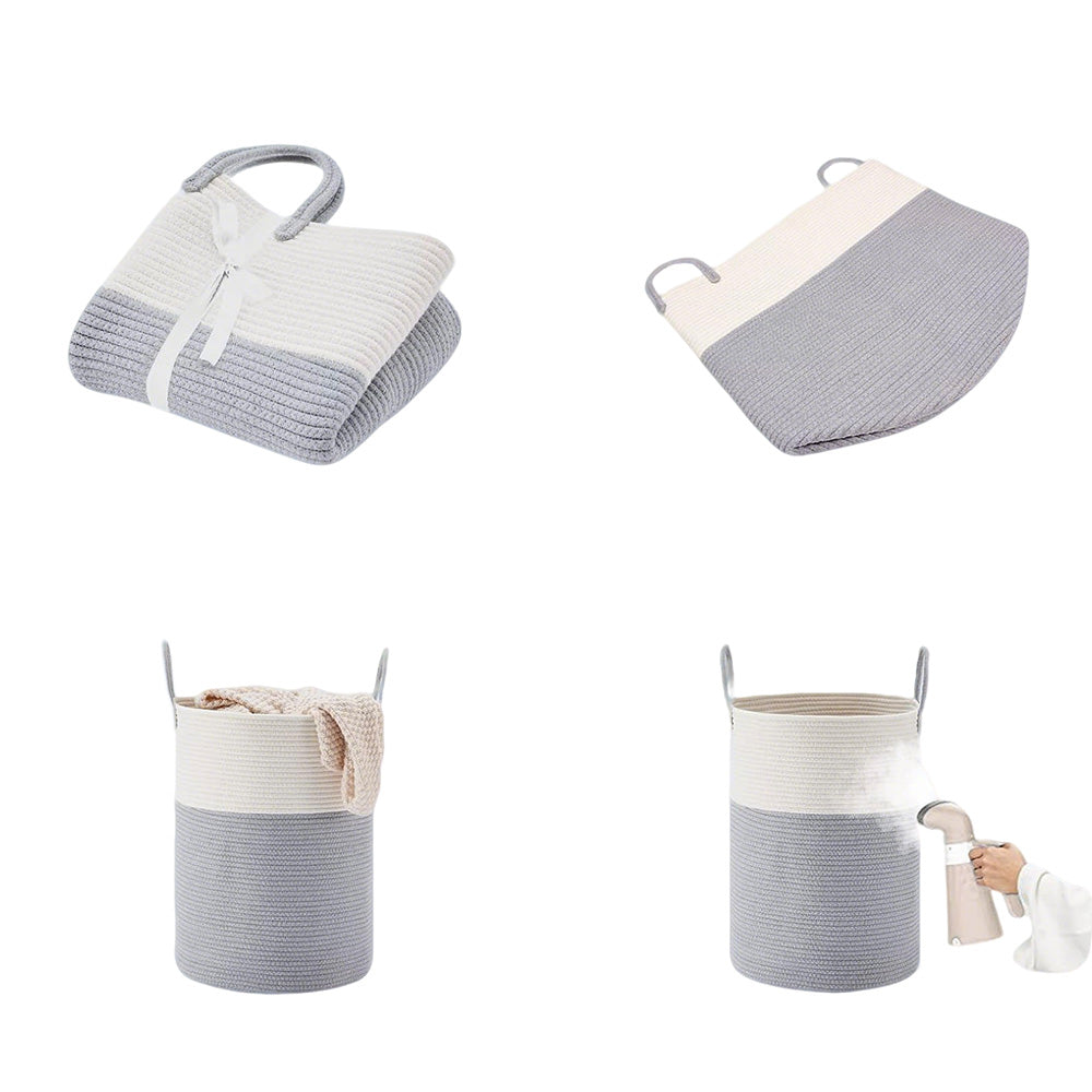 Large Woven Laundry Basket Cotton Rope Hamper for Laundry Toys & Blankets