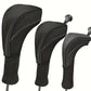 3Pcs Set Golf Club Head Cover for Woods and Driver with Interchangeable Tags 3 4 5 7 X