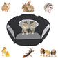 Portable Pop Up Small Animal Playpen with Clear Panels and Top Cover