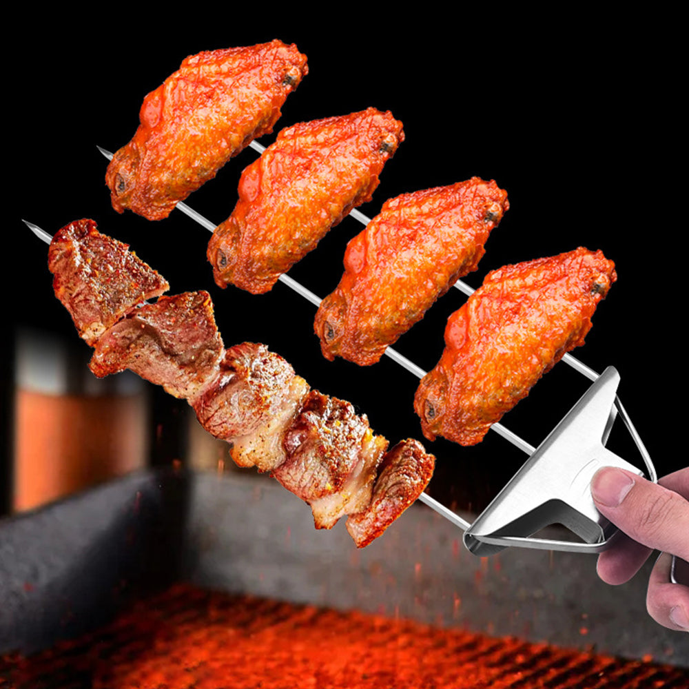 4Pcs 3-Way Stainless Steel Grilling Sticks for BBQ Kebab