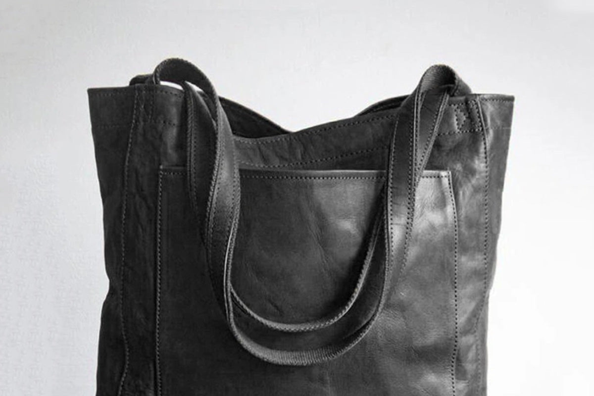 Vintage PU Leather Tote Bag Casual Shoulder Handbag