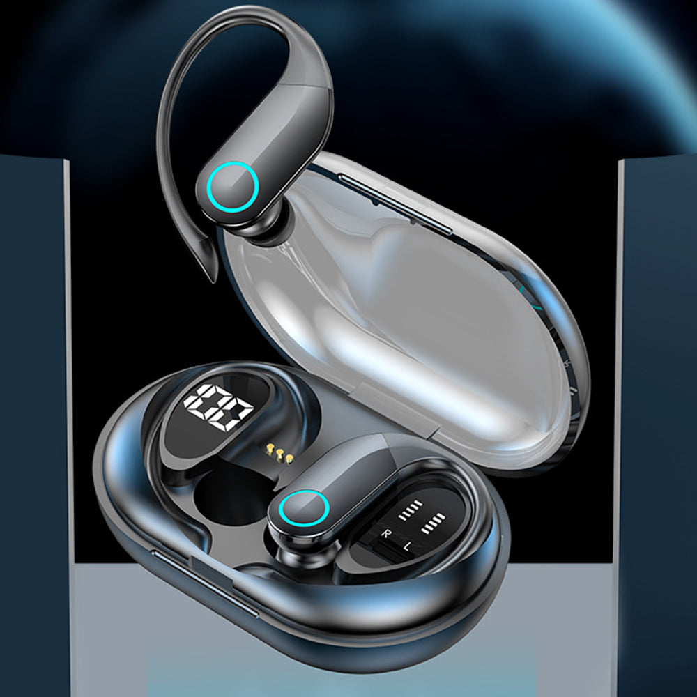 Wireless Bluetooth Noise Cancellation HiFi Sports Earbuds with Earhooks
