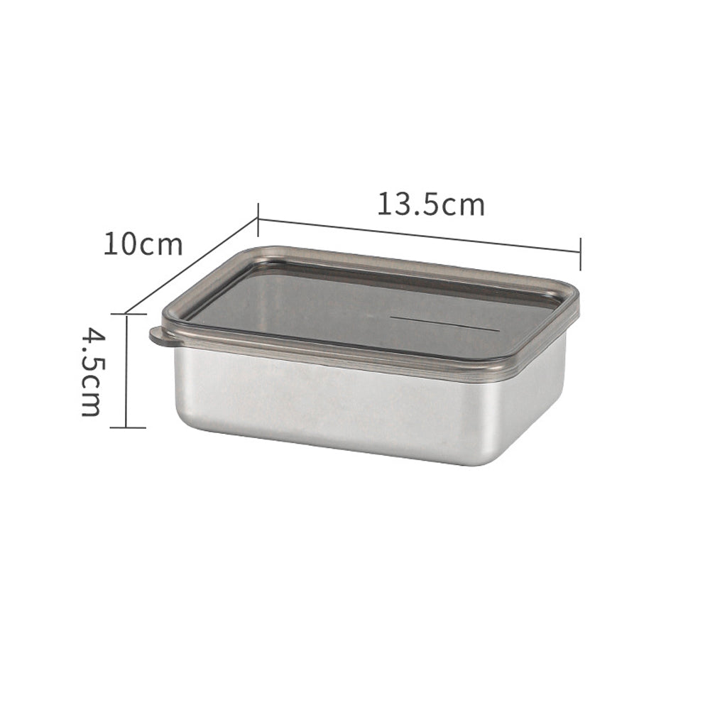 4Pcs Stainless Steel Airtight Food Storage Container with Lid for Refrigerator