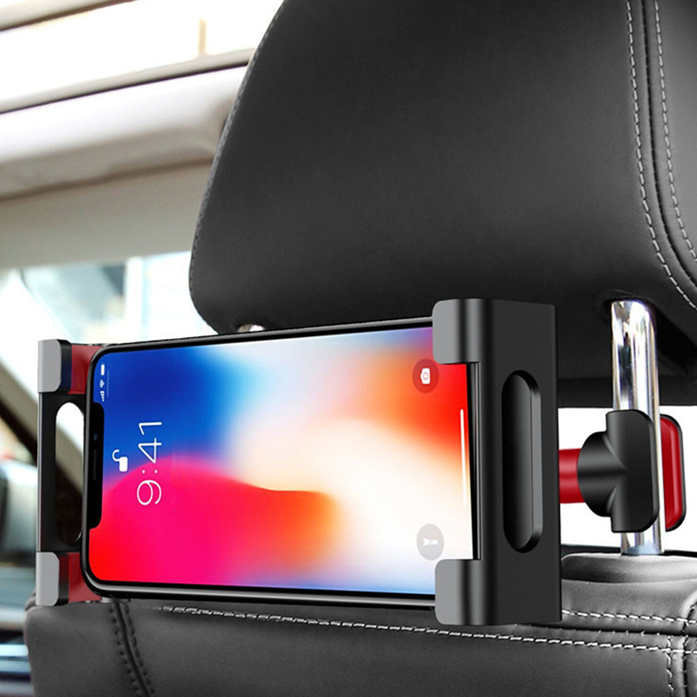 Universal Car Headrest Tablet and Smartphone Holder with 360-Degree Rotation