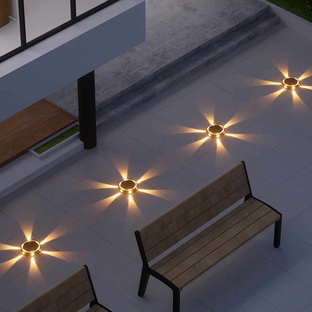 4Pcs Solar Ground Lights Bright In-Ground Outdoor Landscape Lighting Pathway Lawn Patio Yard Deck