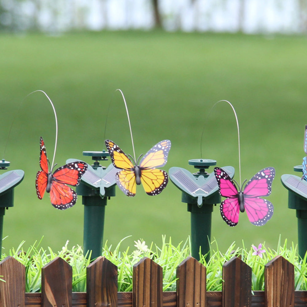 2Pcs Solar Flying Butterfly Garden Decoration