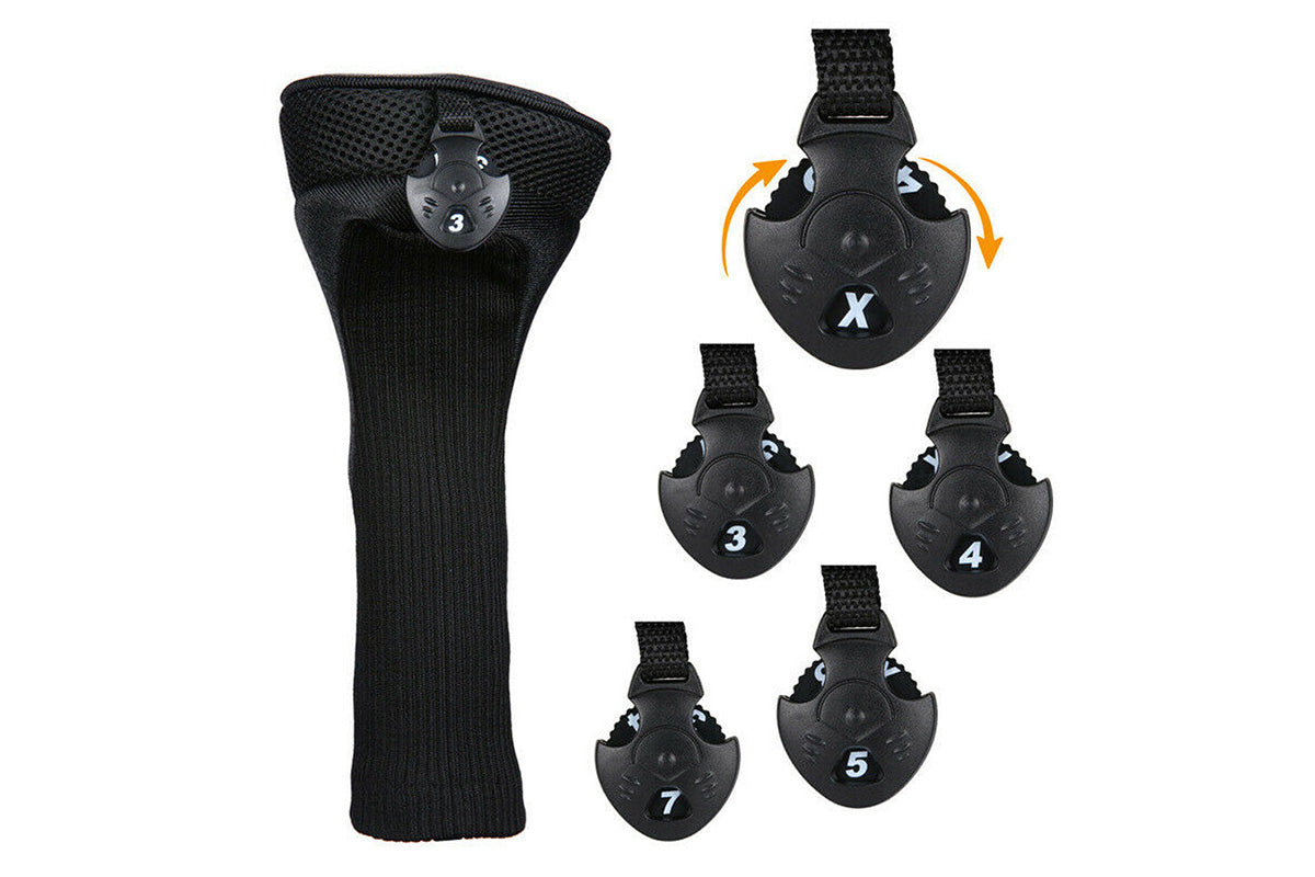 3Pcs Set Golf Club Head Cover for Woods and Driver with Interchangeable Tags 3 4 5 7 X