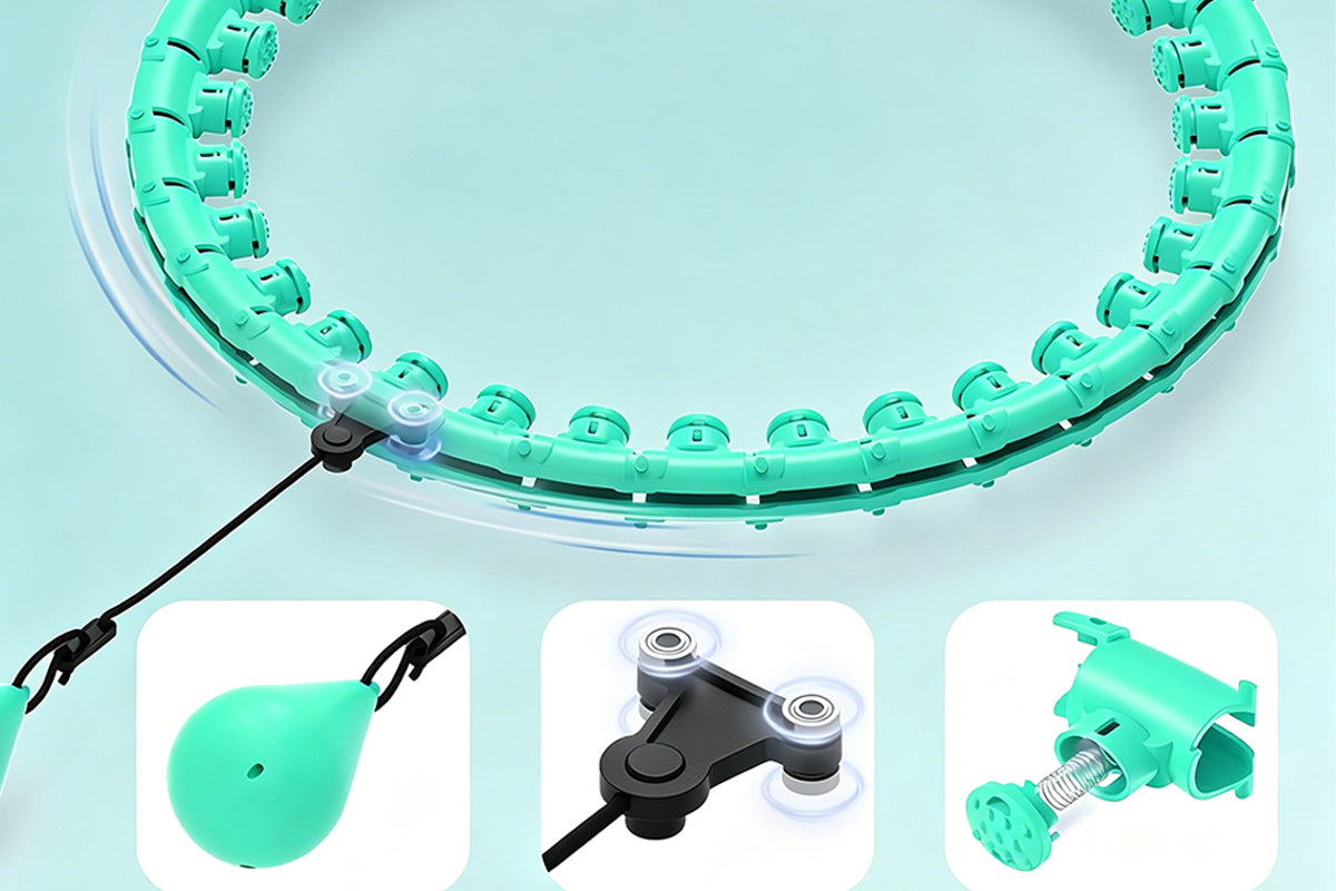 32 Section Detachable Weighted Hula Hoop Adjustable 26 to 58 Inches