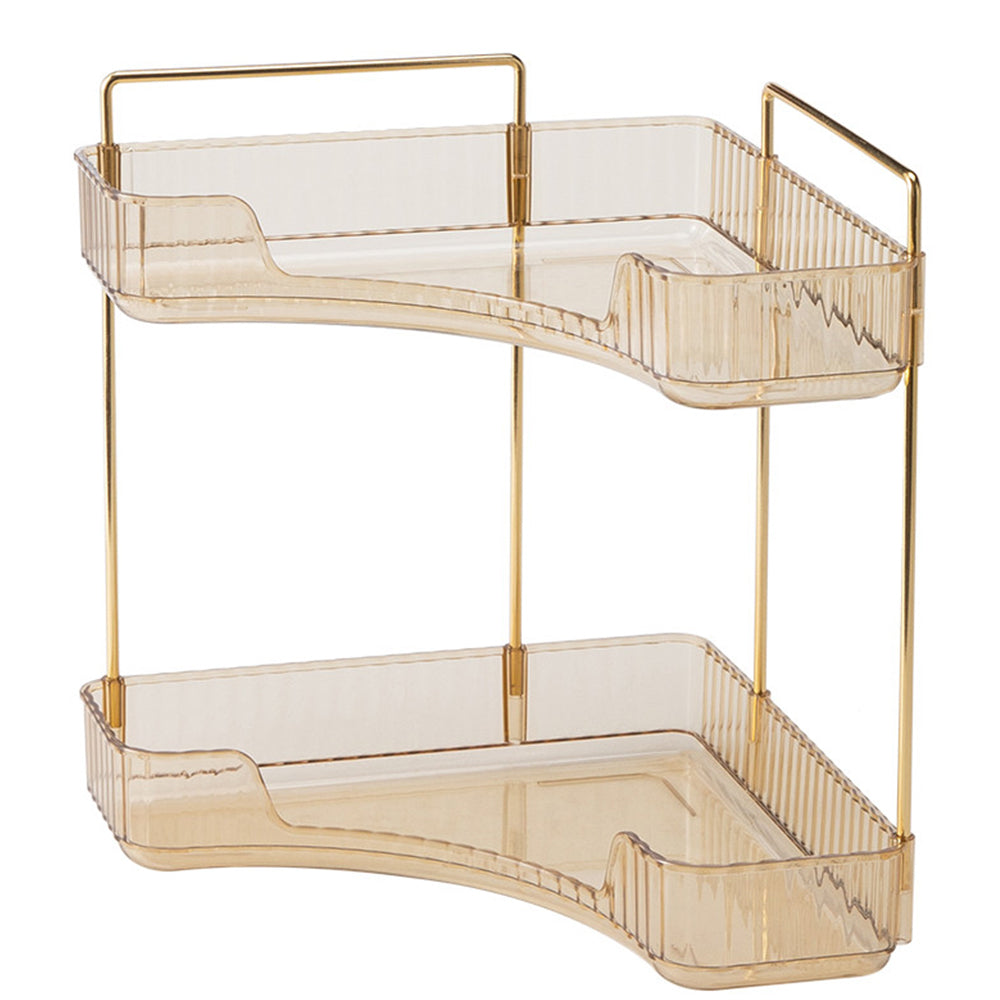 2 Tier Corner Bathroom Counter Makeup Storage Rack