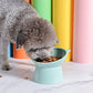 2Pcs Elevated Cat Dog Pet Bowl Feeder-Grey+Green