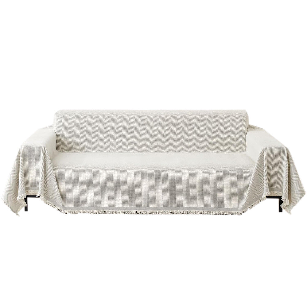 Sofa Throw Rug Cover Large Blanket for Couch Furniture Protector-Beige