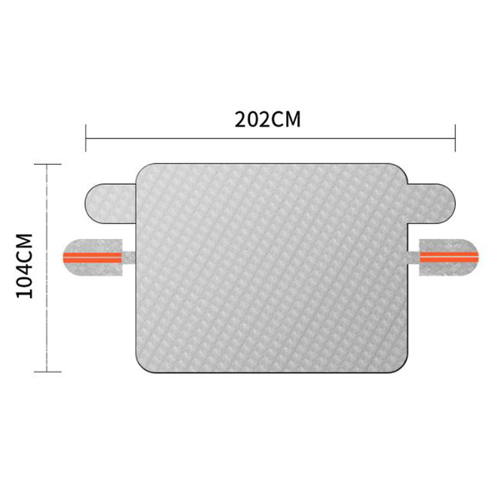 Car Windshield Snow Cover Protector with Reflection Strips-Double Layer Silver