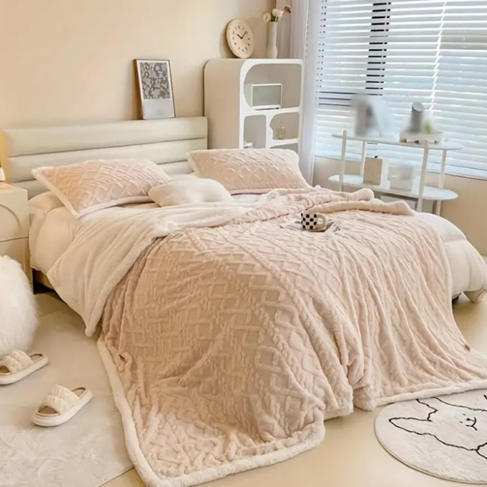150X200cm Reversible Artificial Plush Blanket