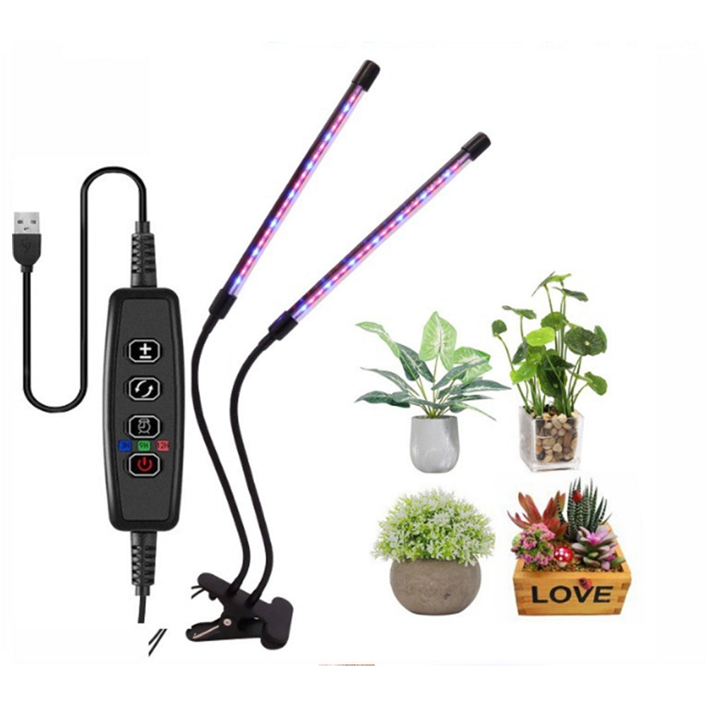 2 Head Indoor Clip LED Grow Light Growing Veg Flower 8W Plant Lamp