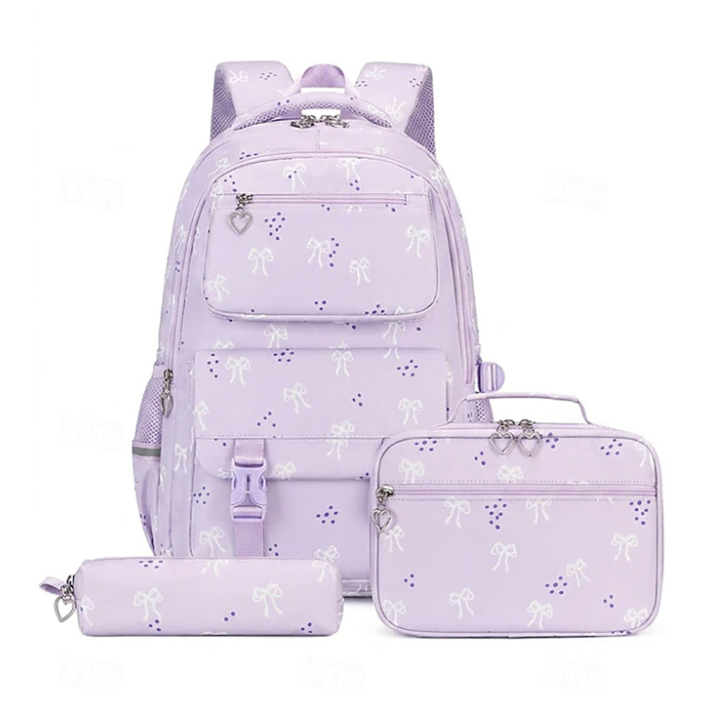 3 Piece Girls School Backpack Set with Lunch Bag Pencil Case