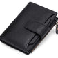 Genuine Leather Women's Wallet Short RFID Blocking Purse with Zipper