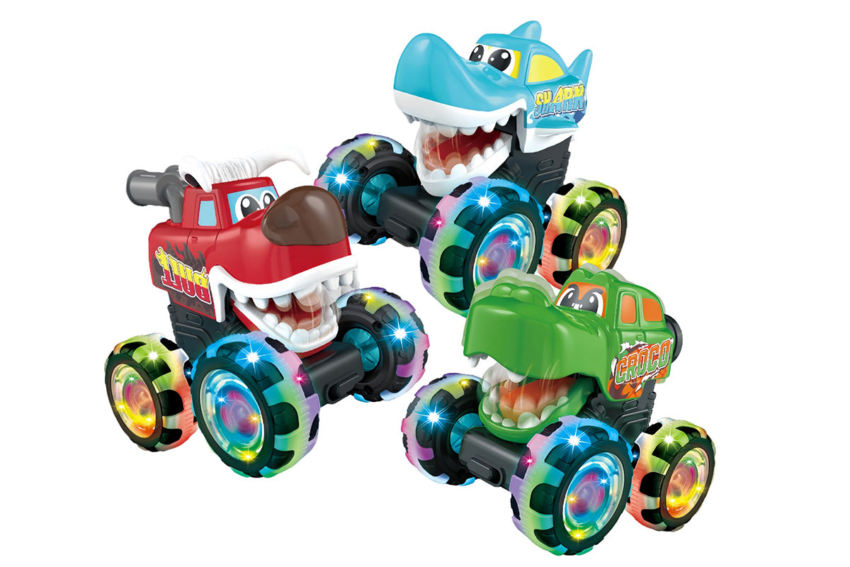Monster Truck Toy Light-Up Cars Wheels Toy Car Press and Go Cars