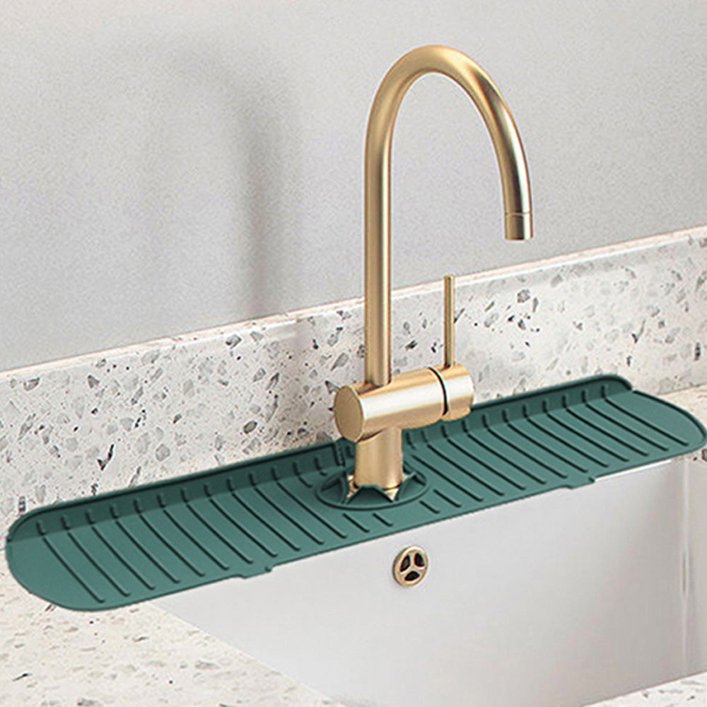 Silicone Sink Mat Quick Dry Sink Splash Guard for Kitchen and Bathroom-Green