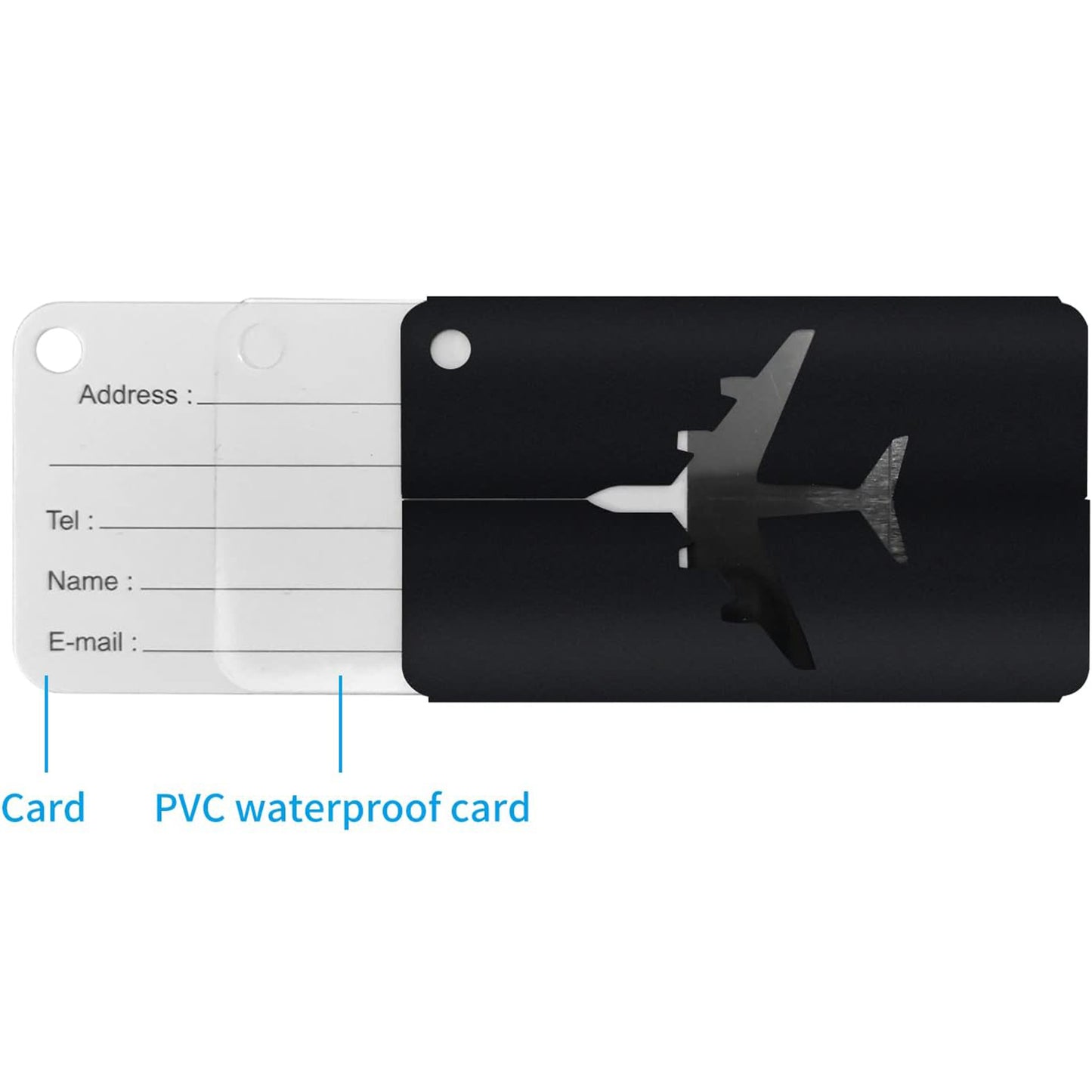 4Pcs Portable Aluminum Alloy Anti Loss Luggage Tags Travel ID Labels