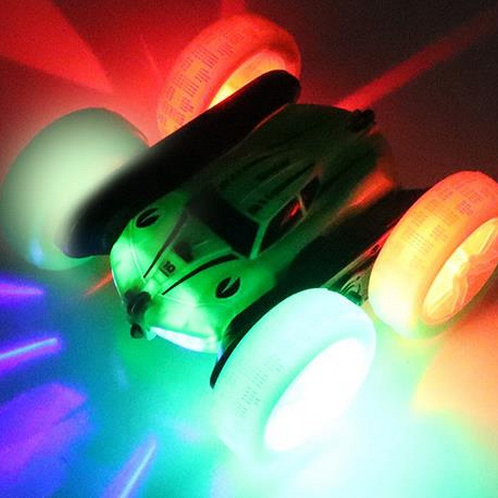 2.4 GHZ 4WD Double Sided RC Stunt Car 360 Degree Rotating Remote Control Crawler with Headlights