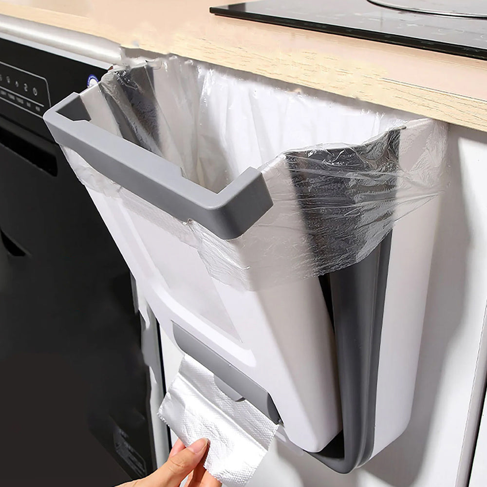 Hanging Kitchen Trash Can Foldable Waste Bin for Kitchen