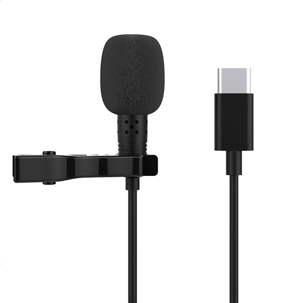Clip-on Lapel Mini Lavalier Mic Microphone for Mobile Phone PC Recording-Type-C Type