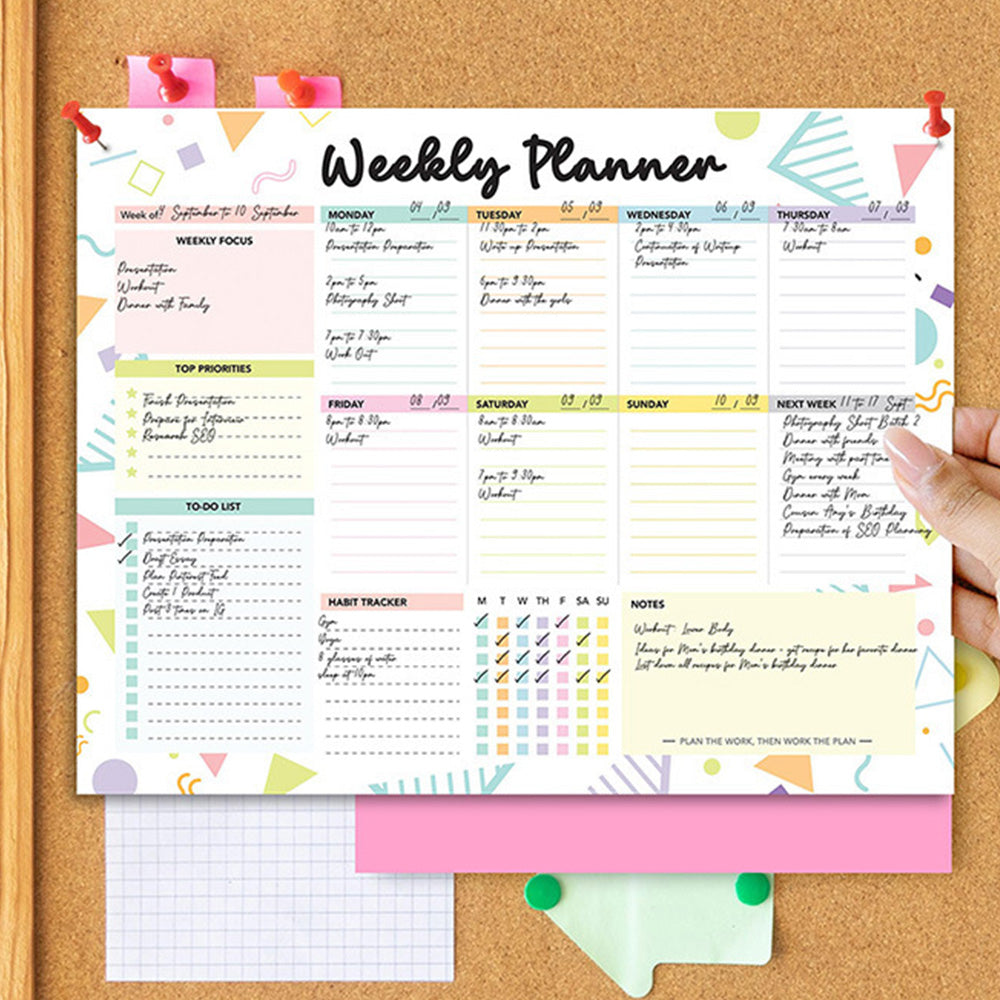 Weekly To Do List Notepad Undated Planner With 52 Sheets Weekly Planner
