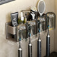 Space Metal Toothbrush Holder Wall Mounted Toothpaste Bathroom Rack with Cups