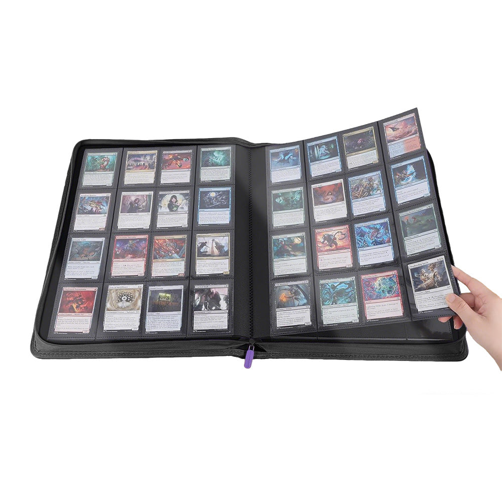 16 Pocket Card Binder 1024 Capacity PVC Free Hard Shell Waterproof Zipper