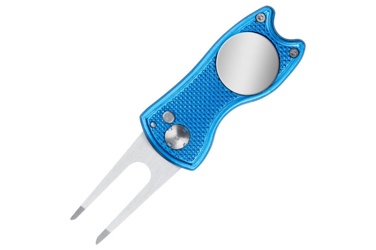 2PCS Golf Divot Repair Tool Putt Alignment Ball Marker Pop-up Fork Tine