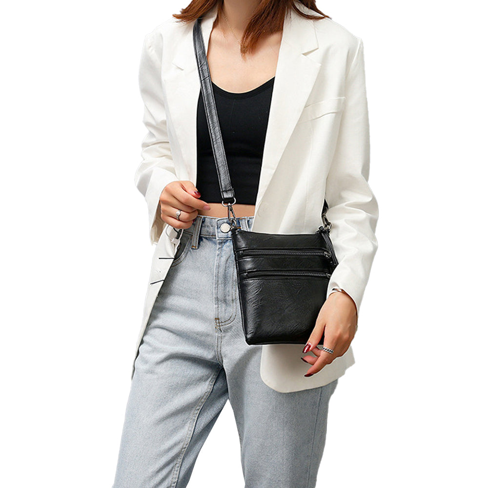Women's Multi Zipper Mobile Phone Crossbody Bag