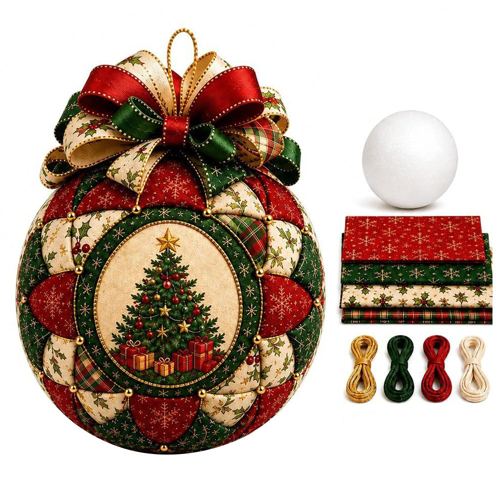 Adult Christmas Patchwork Ball DIY Ornament Craft Kit