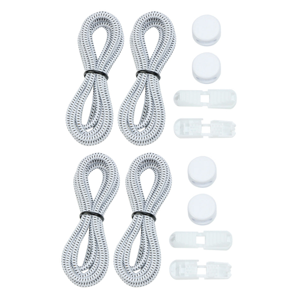 2 Pairs Elastic No Tie Shoelaces with Spring Lock for Adults and Seniors Easy On and Off