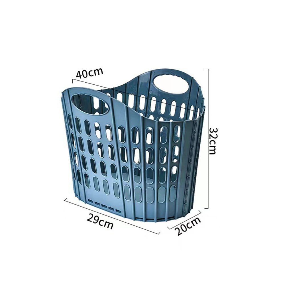 Collapsible Plastic Laundry Basket Folding Washing Clothes Storage Organizer