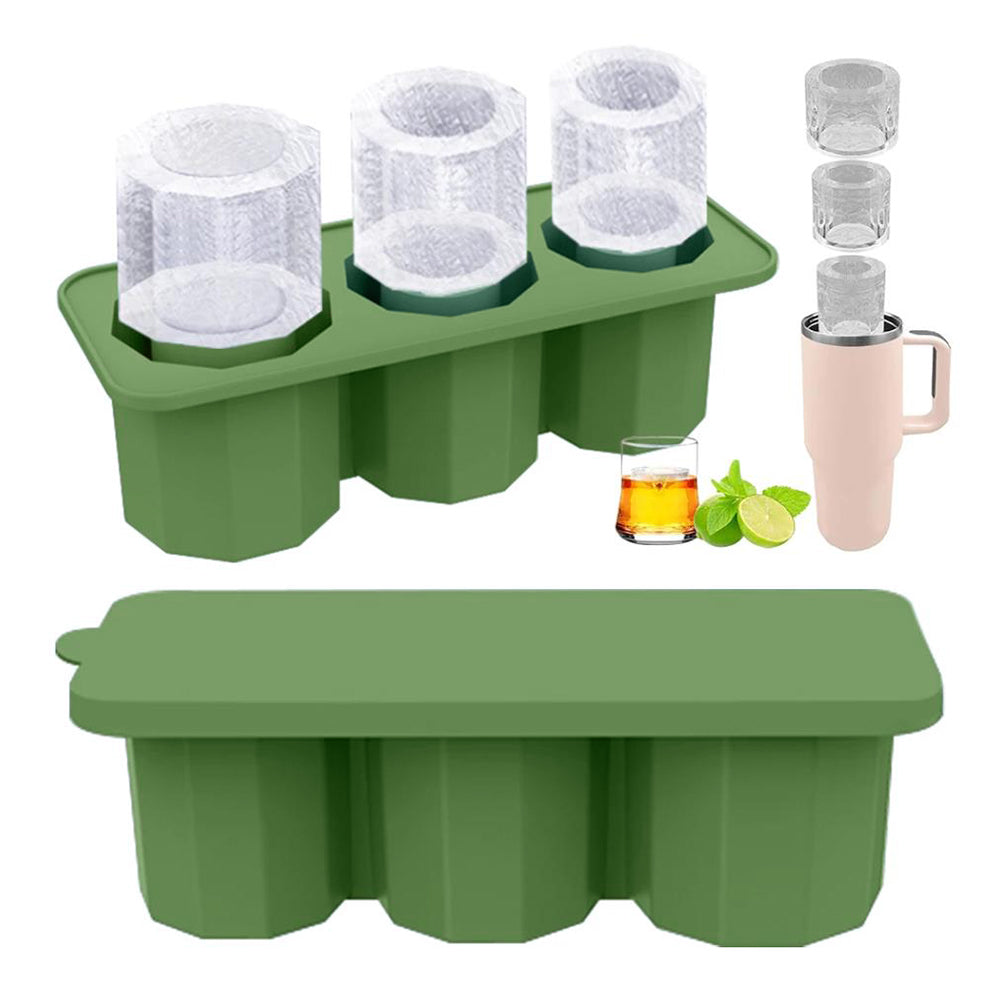 Ice Cube Tray for Stanley 30-40 Oz Tumbler Cup Silicone Ice Mold Maker with Lid
