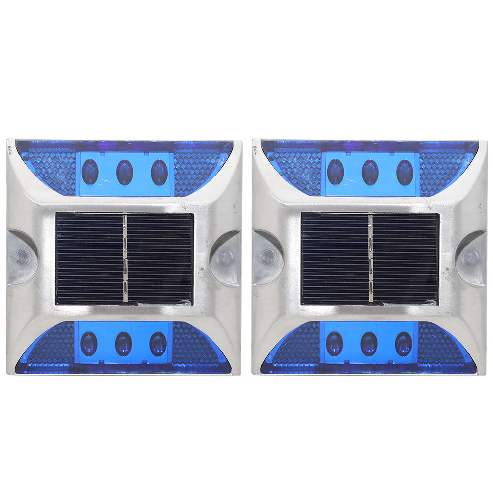 2 Pack Solar Deck Lights for Outdoor Roadway Driveway and Path Marking
