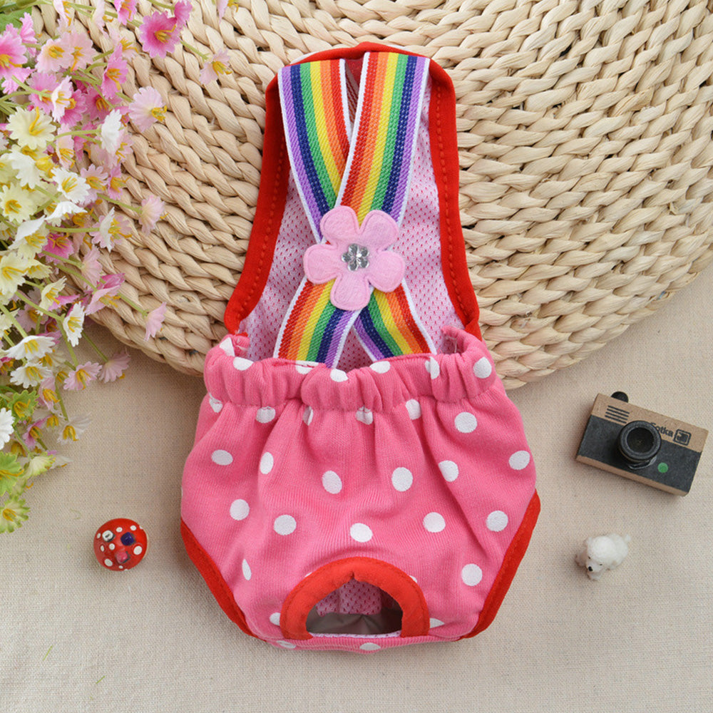 Cute Harness Female Dog Sanitary Pants Reusable Menstrual Diaper