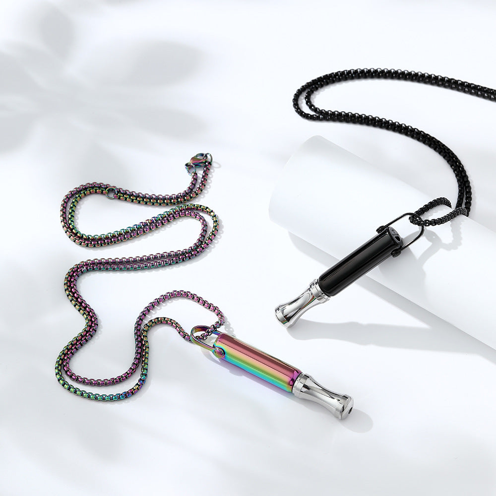 Breathlace Necklace Stainless Steel Quit Smoking Anti-Vaping Breathing Pendant Necklace