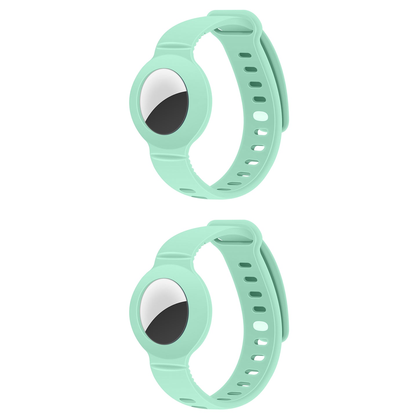 2Pcs For Apple AirTag Silicone Case Protective Shell Wristband Air Tag Cover Green