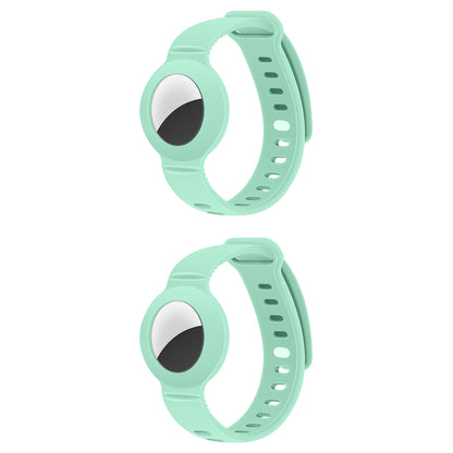2Pcs For Apple AirTag Silicone Case Protective Shell Wristband Air Tag Cover Green