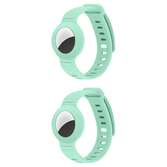 2Pcs For Apple AirTag Silicone Case Protective Shell Wristband Air Tag Cover Green