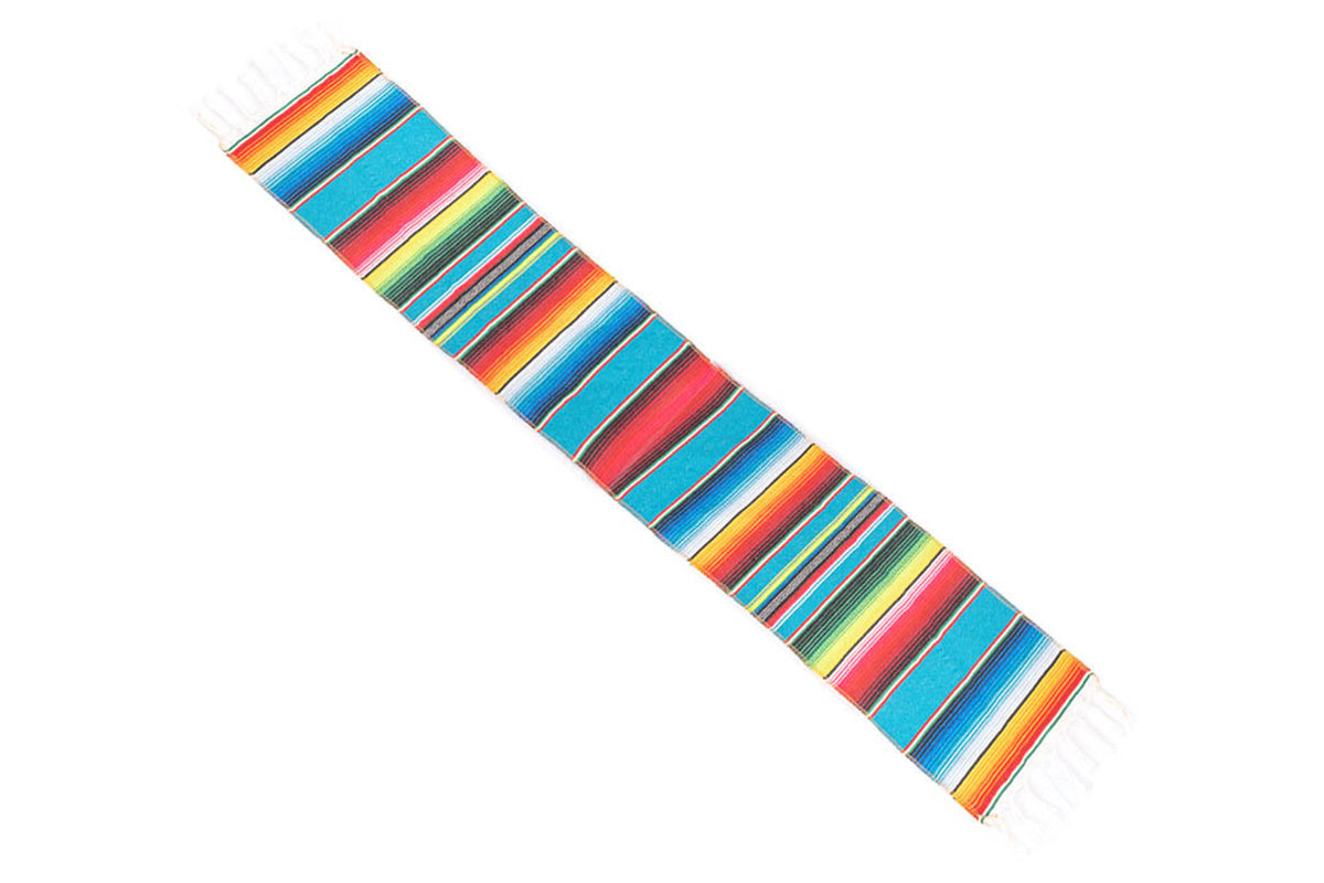 Mexican Serape Table Runner with Tassels for Party Wedding Outdoor Picnic Decoration