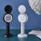 Mini Handheld Fan with LED Light Makeup Mirror Rechargeable Portable Fan