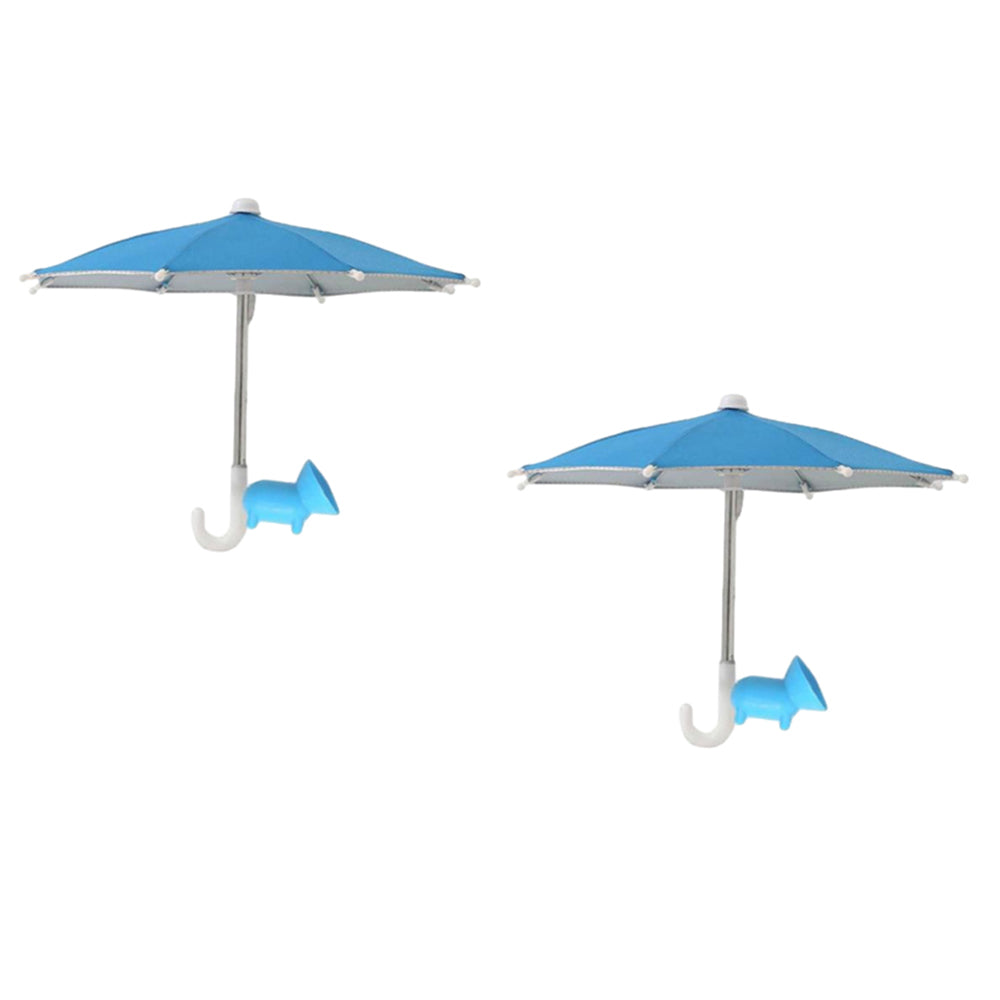 2Pcs Mini Adjustable Sun Shade Phone Umbrella with Suction Cup Stand